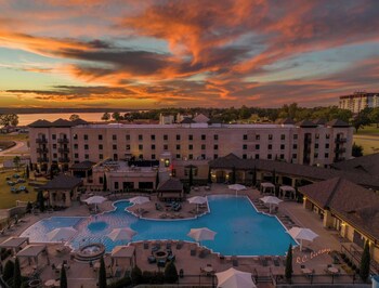 Indoor pool, outdoor pool, pool umbrellas, sun loungers