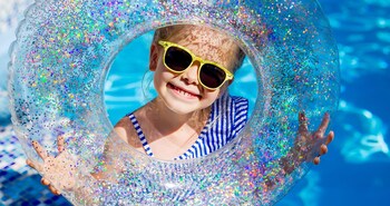 7 outdoor pools, open 9 AM to 9 PM, cabanas (surcharge), pool umbrellas