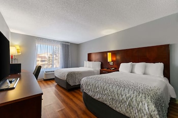 Chambre, 1 trÚs grand lit, accessible aux personnes à mobilité réduite, non-fumeur (Roll-In Shower) | Fer et planche à repasser, accÚs au Wi-Fi (inclus), literie fournie