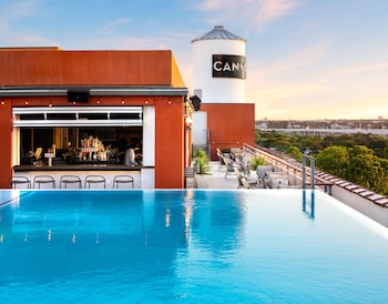 Outdoor pool, open 9:00 AM to 8:00 PM, sun loungers