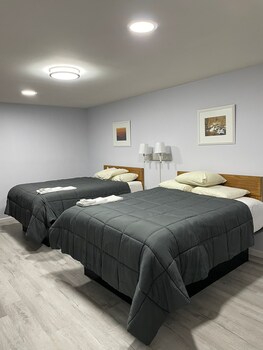 Habitación doble económica, 2 camas matrimoniales, para no fumadores | Minibar y espacio para trabajar con laptop 