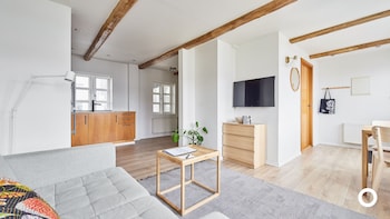 1 Bed Superior Apartment | Living area | 50-inch Smart TV with digital channels, TV