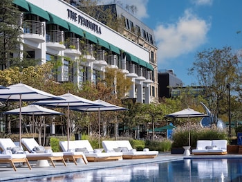 Indoor pool, seasonal outdoor pool, free pool cabanas, pool umbrellas