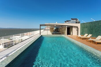 Outdoor pool, sun loungers