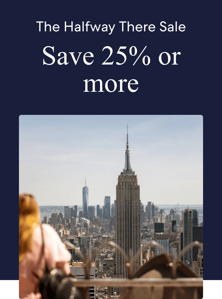 Members save 25% or more on select hotels in The Halfway There Sale