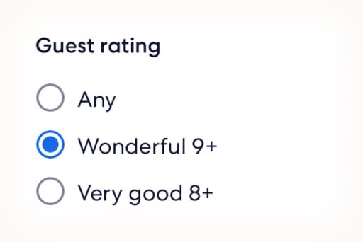 Use our helpful filters, like ratings and reviews, to find the stay that suits you best.
