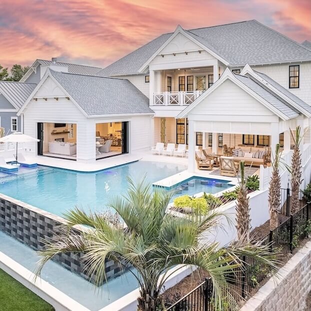 Find a poolside property.