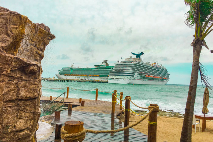 Cruise ship in Mexican port