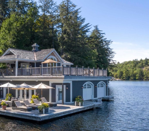 Explore lakeside properties.