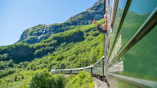 Scenic train ride from Bergen to Oslo