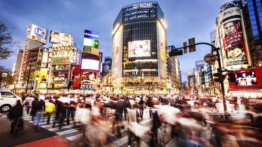 Walking in Tokyo Shibuya at night