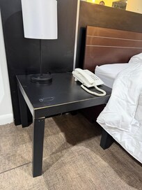 Broken side table, if you even put any extra weight it would break