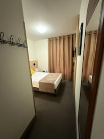 The view of the room from the entry door.