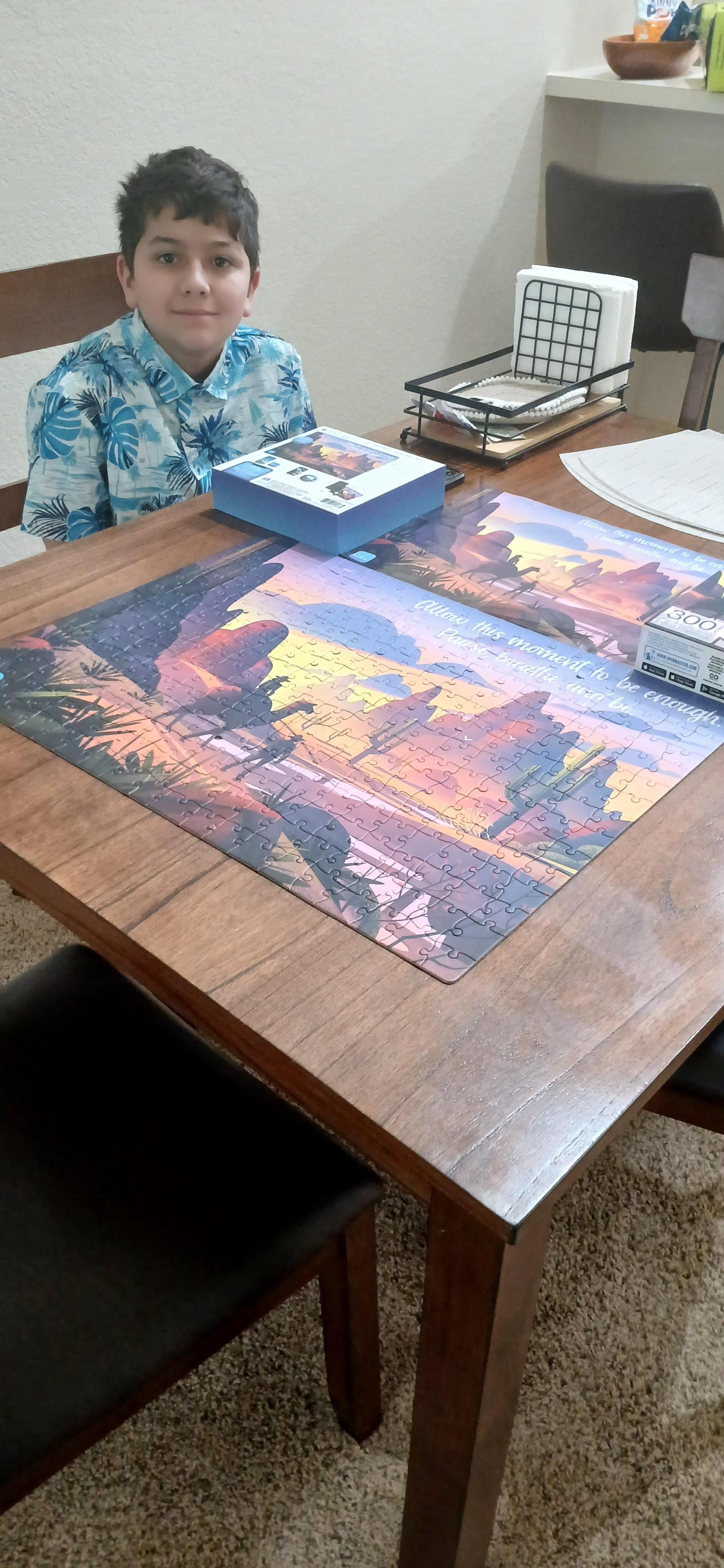 They completed the 300 piece puzzle! 