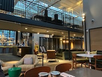 The comfortable lobby area.