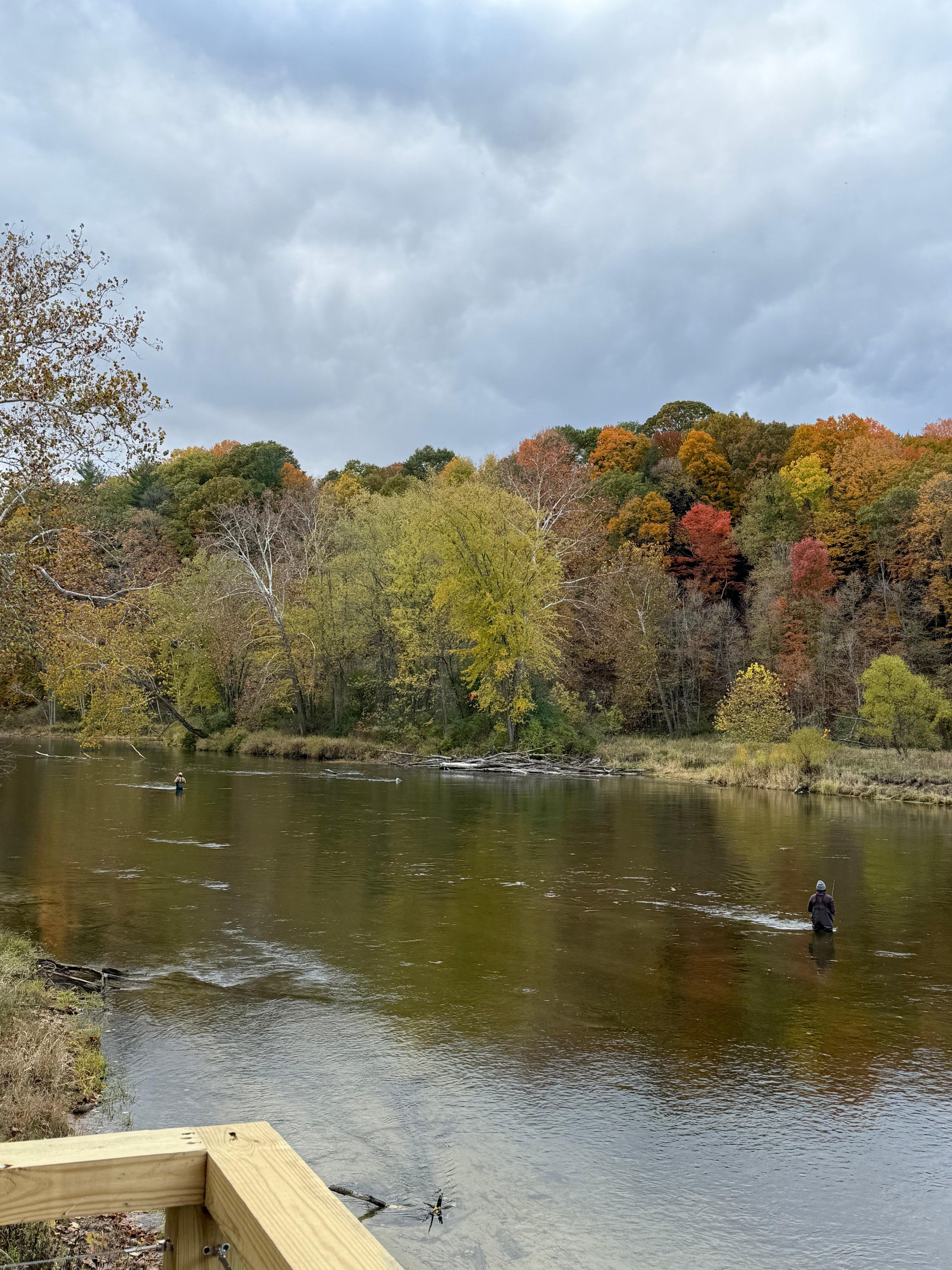 Fishing with waders right off the deck