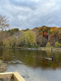 Fishing with waders right off the deck