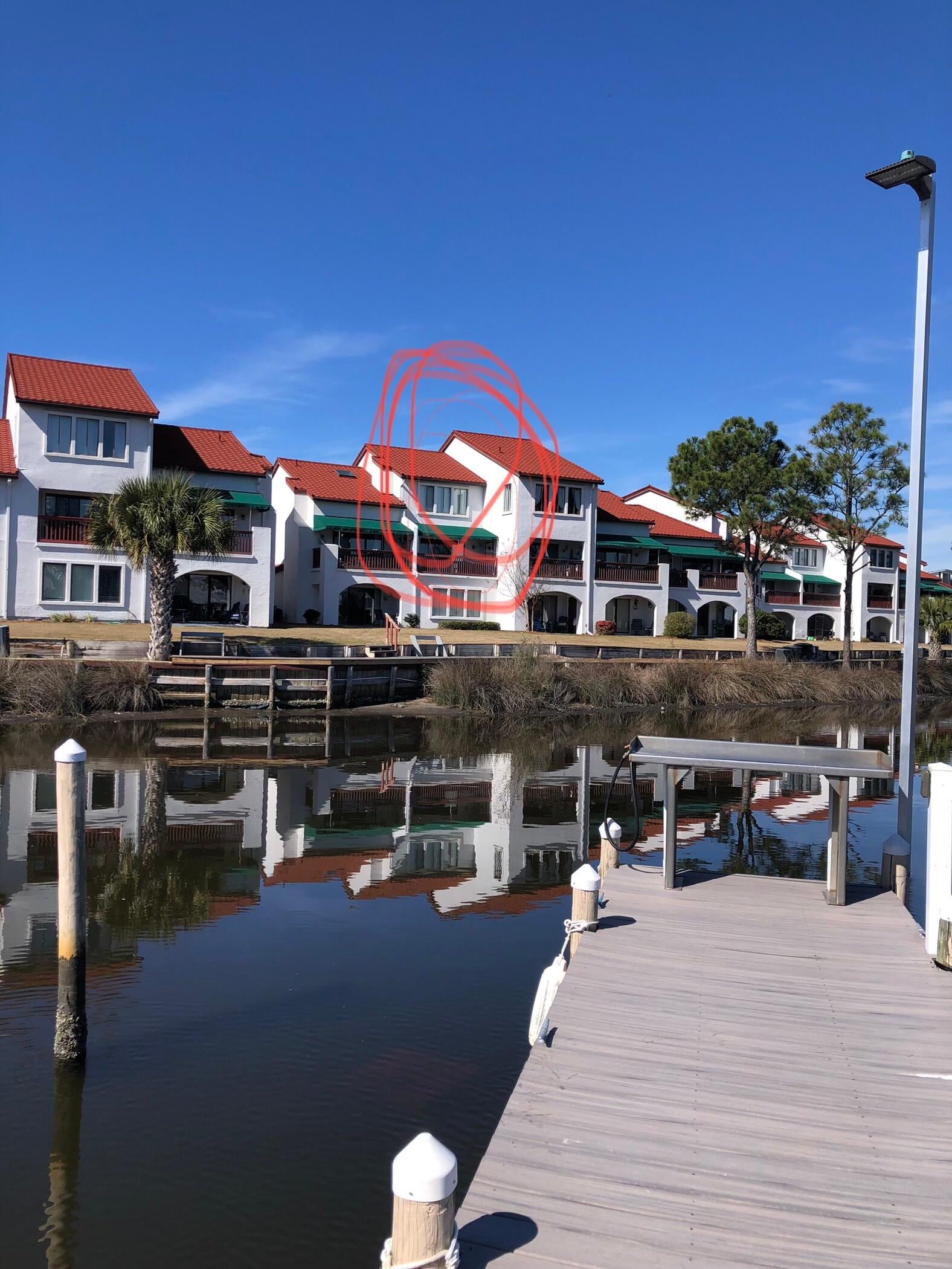 Sitting on the dock looking back at the rental 
