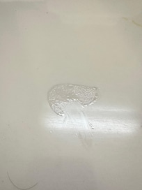 White cream stuff on the bathroom countertops