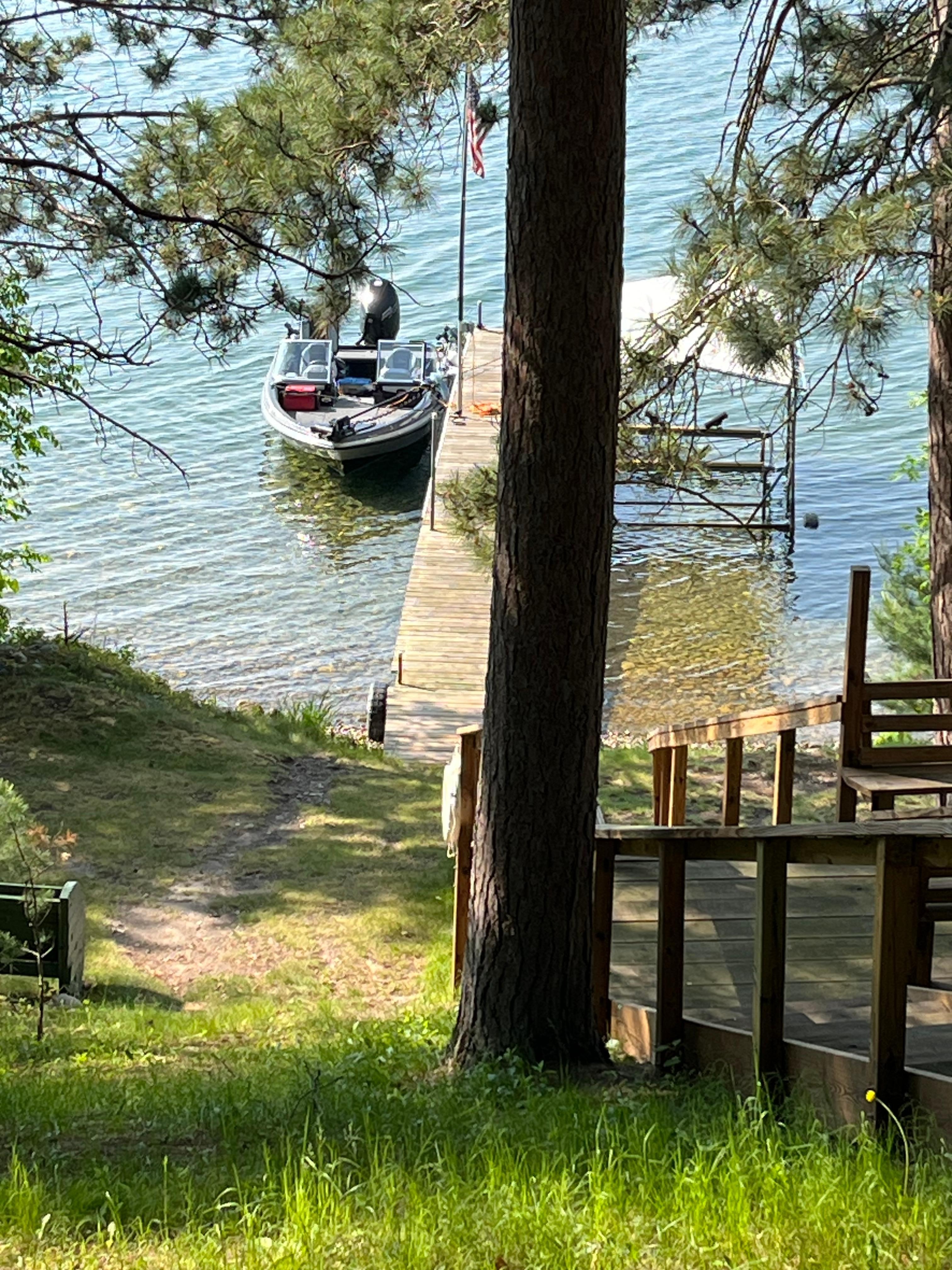 Shot from the deck looking down to the dock