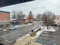 The second floor apartment has a quaint view of downtown Saline. Great location!