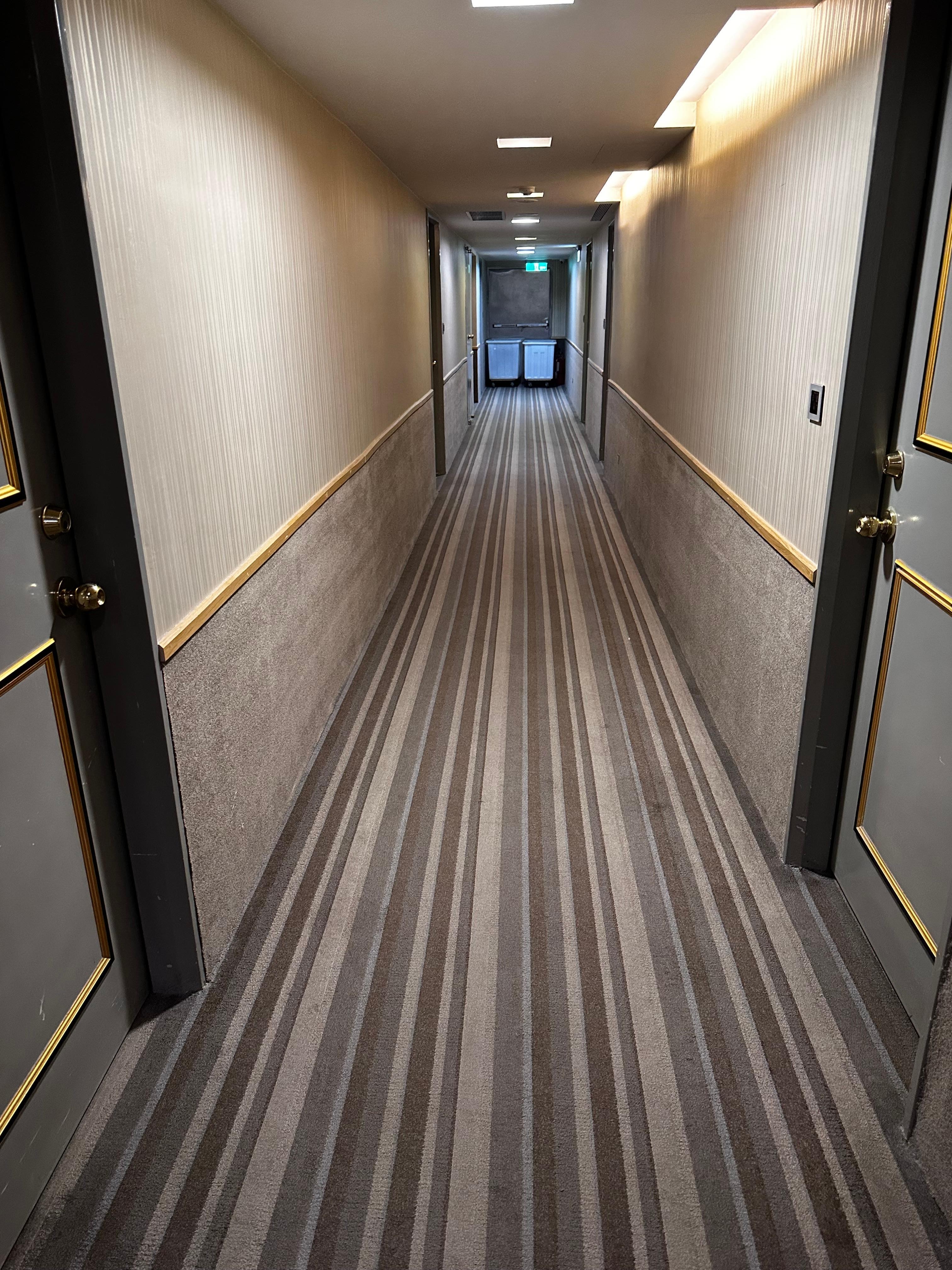 Outdated. The 9th floor is worse as it is dark and tired looking. A good scene for a murder film