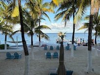 The beach area is very nice – space for snorkeling, nice bar, and plenty of room to relax .