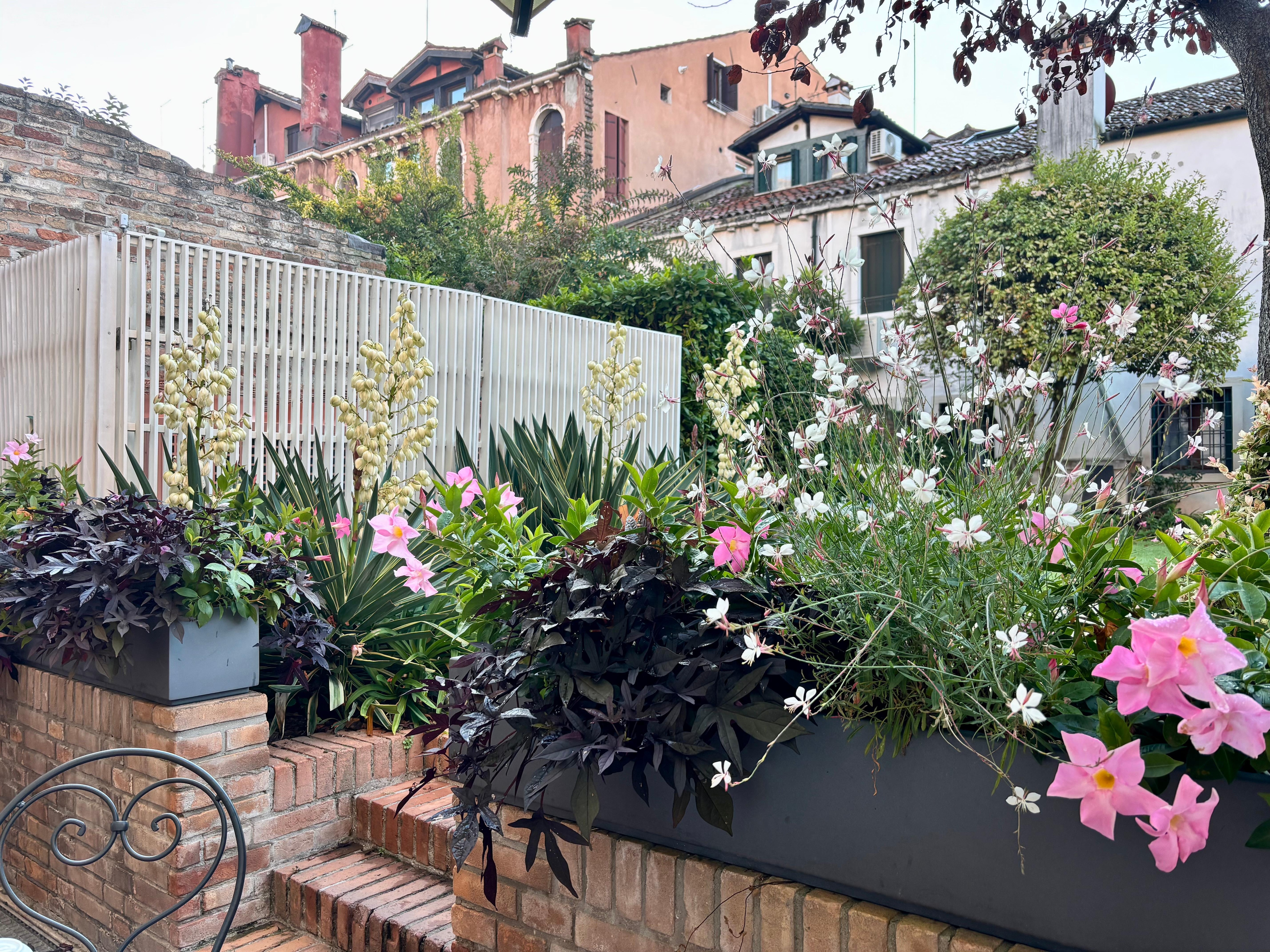 The Olympian Hotel-Outdoor garden patio Breakfast, Venice Italy 🇮🇹 