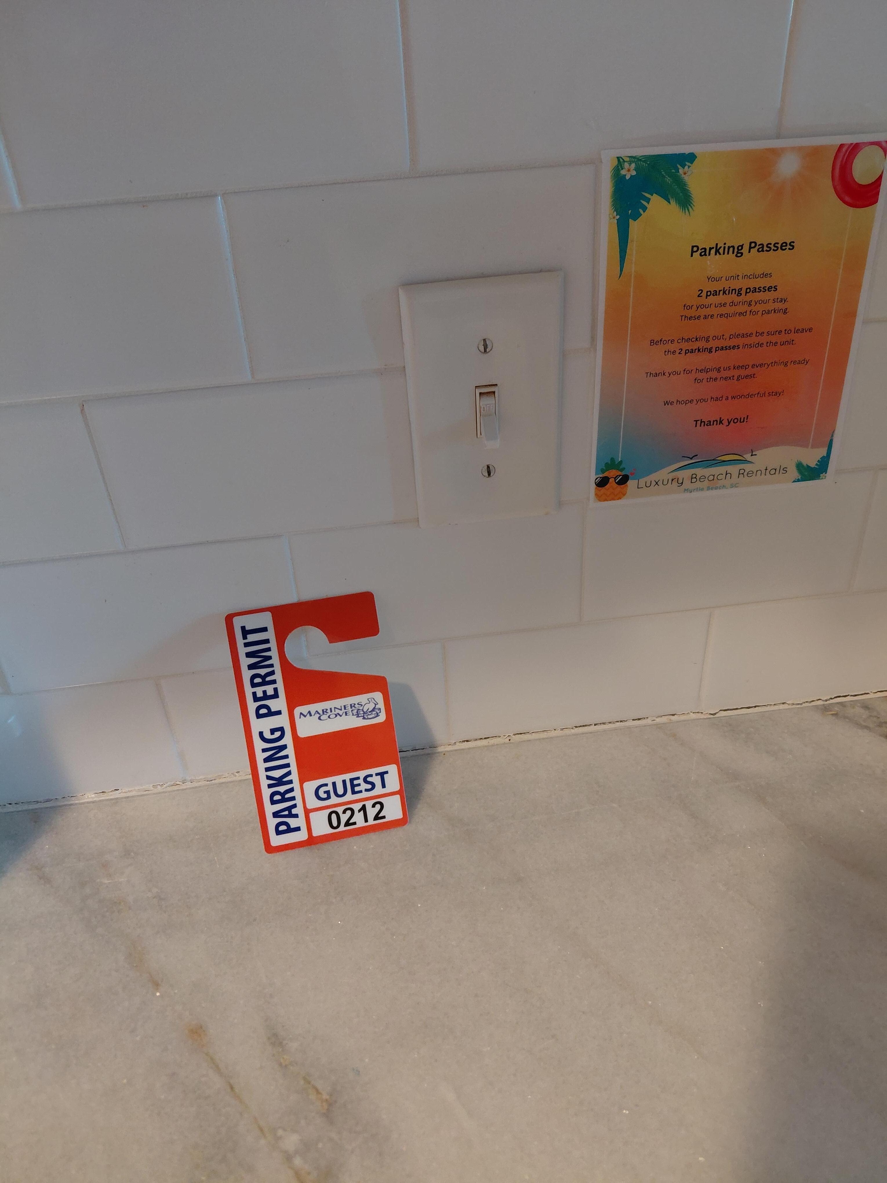 Only one parking pass