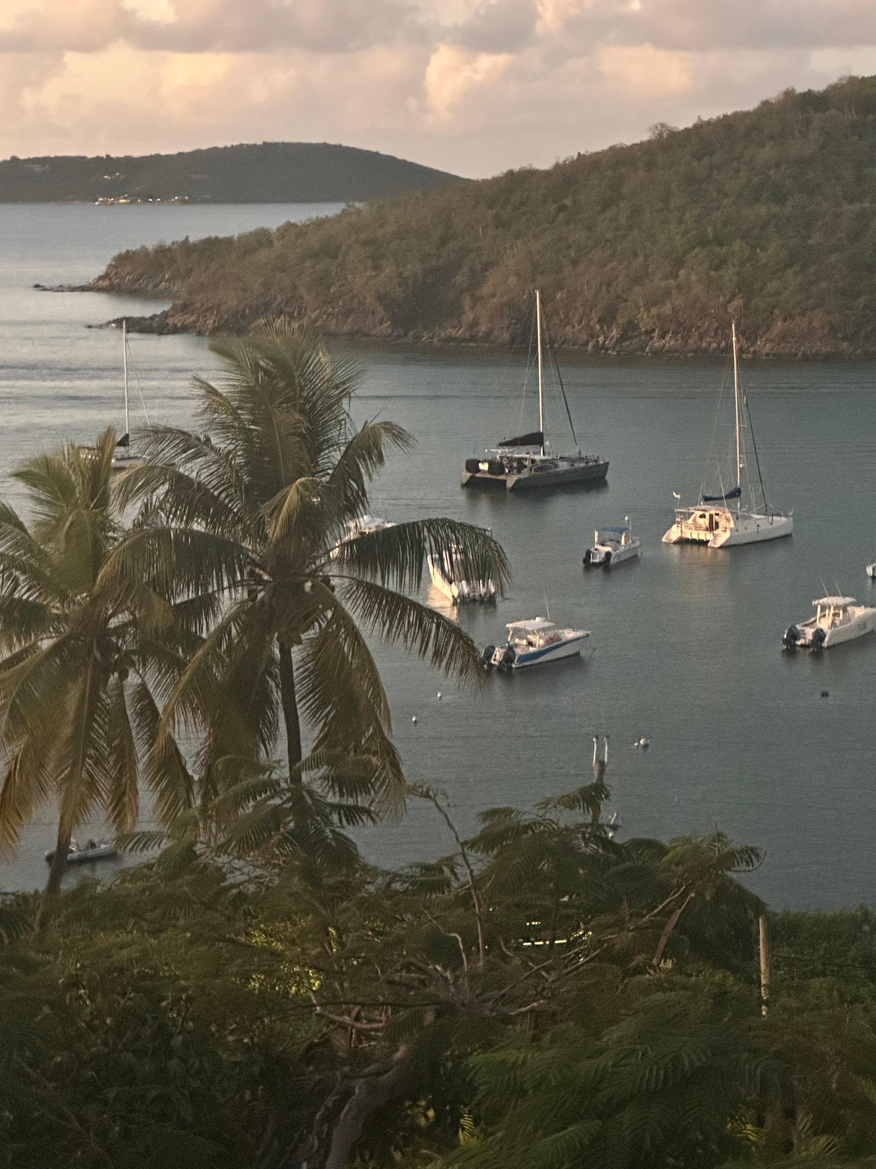 View at sunset from patio and pool