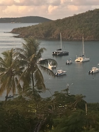 View at sunset from patio and pool