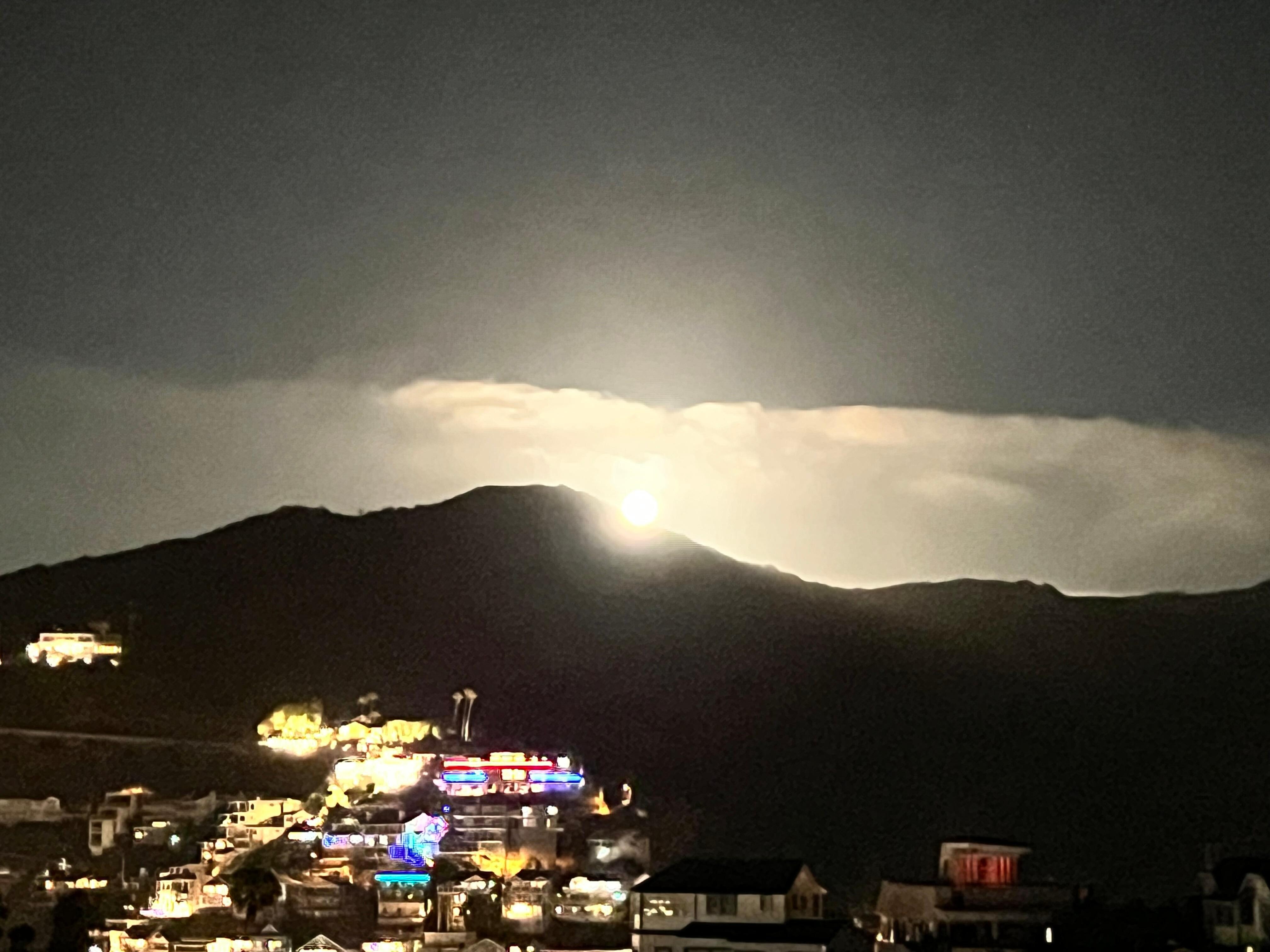 Moonrise view from the balcony
