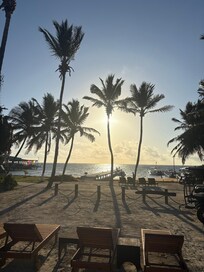 Beach area. It is zero entry and great for kids and floating!