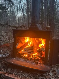 Fire pit kept us warm on the chilly April evenings.