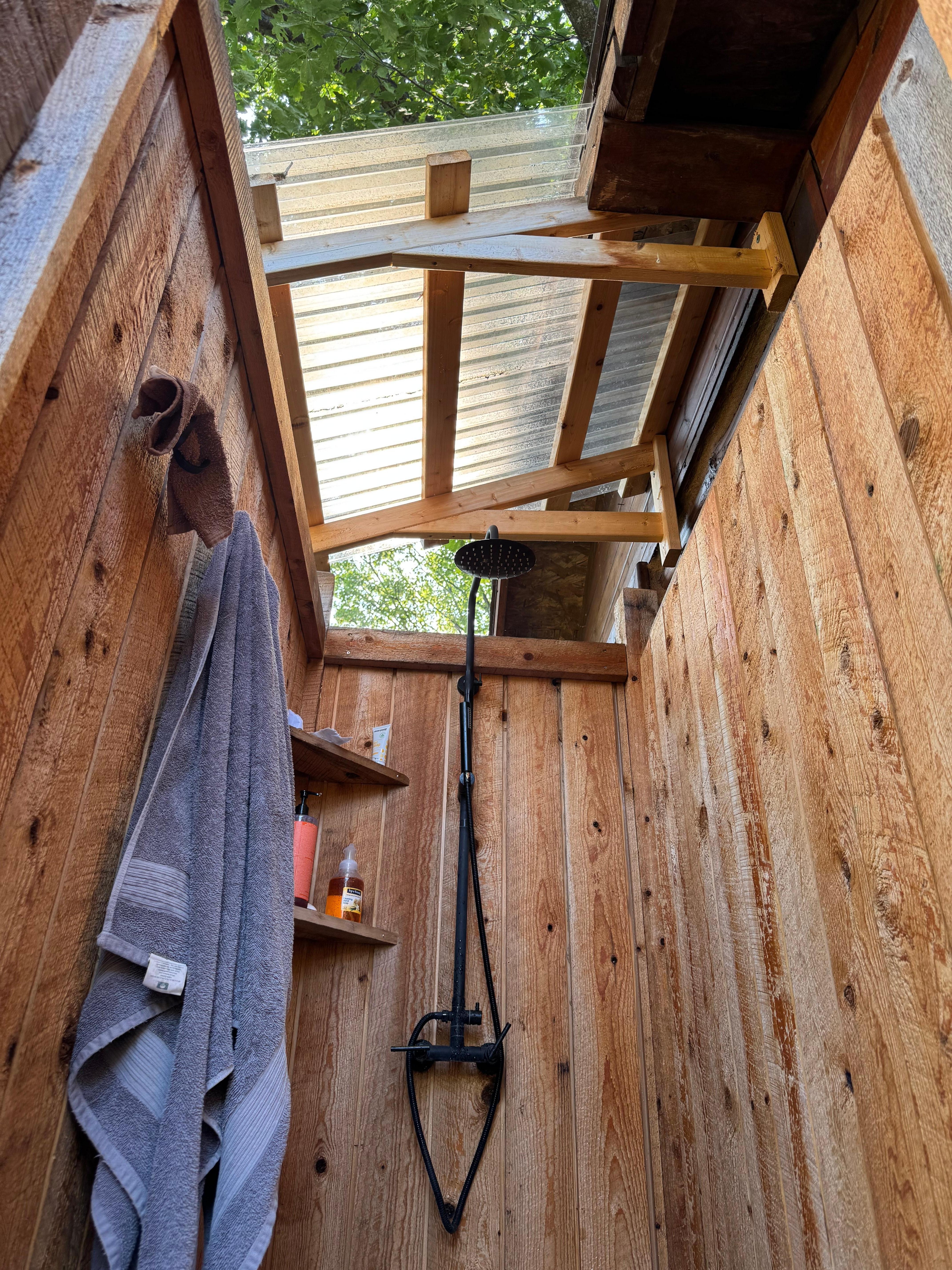 Outdoor cedar shower 