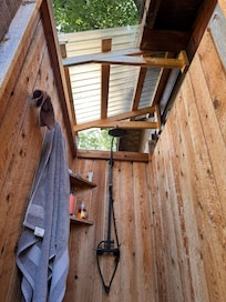 Outdoor cedar shower