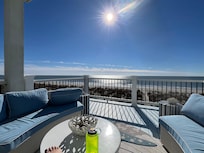 Enjoying the winter sun on the balcony in the comfortable couch