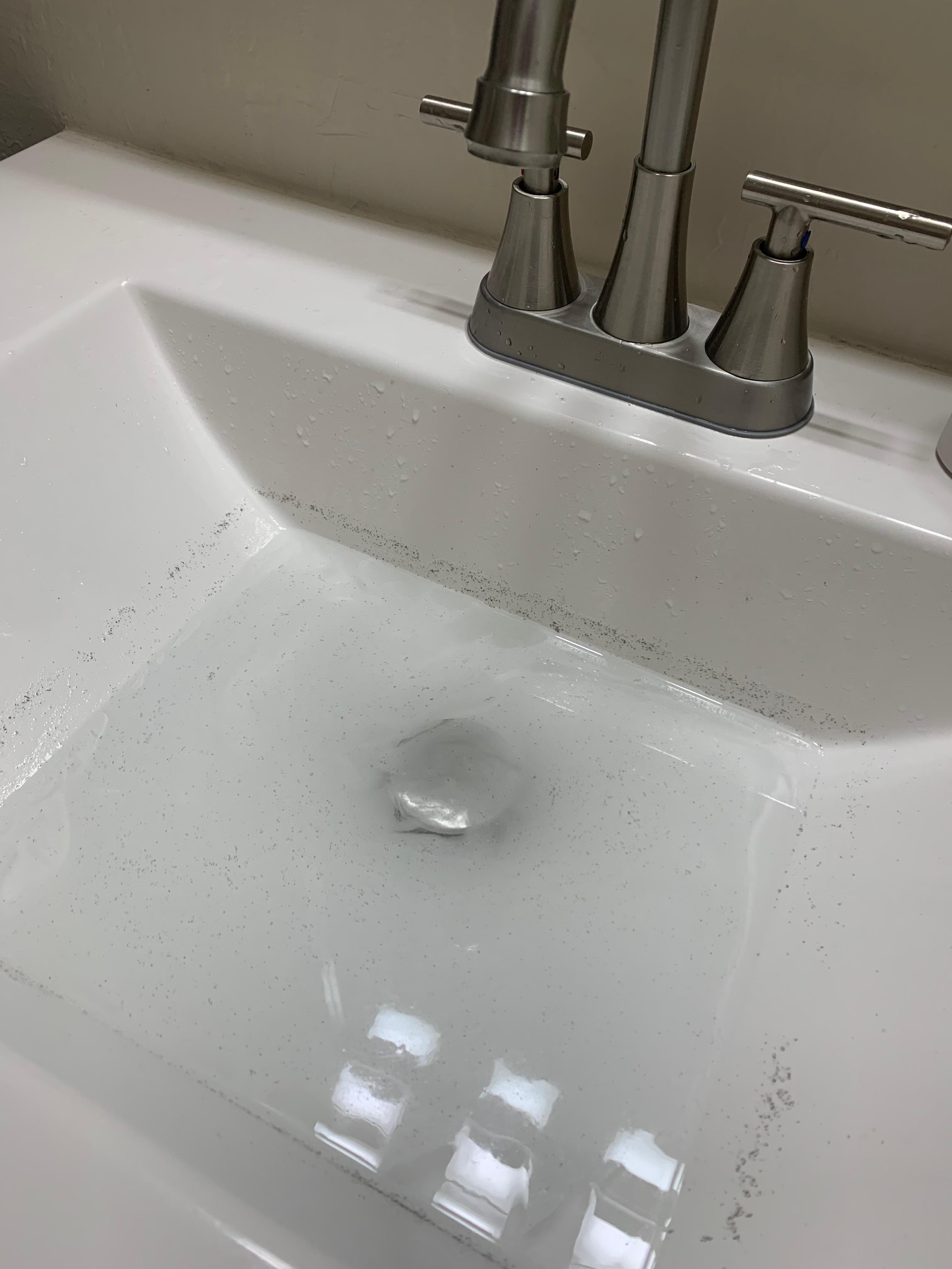 Sink after shaving.  Slow drainage.