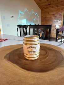 Kitchen with mountain range light