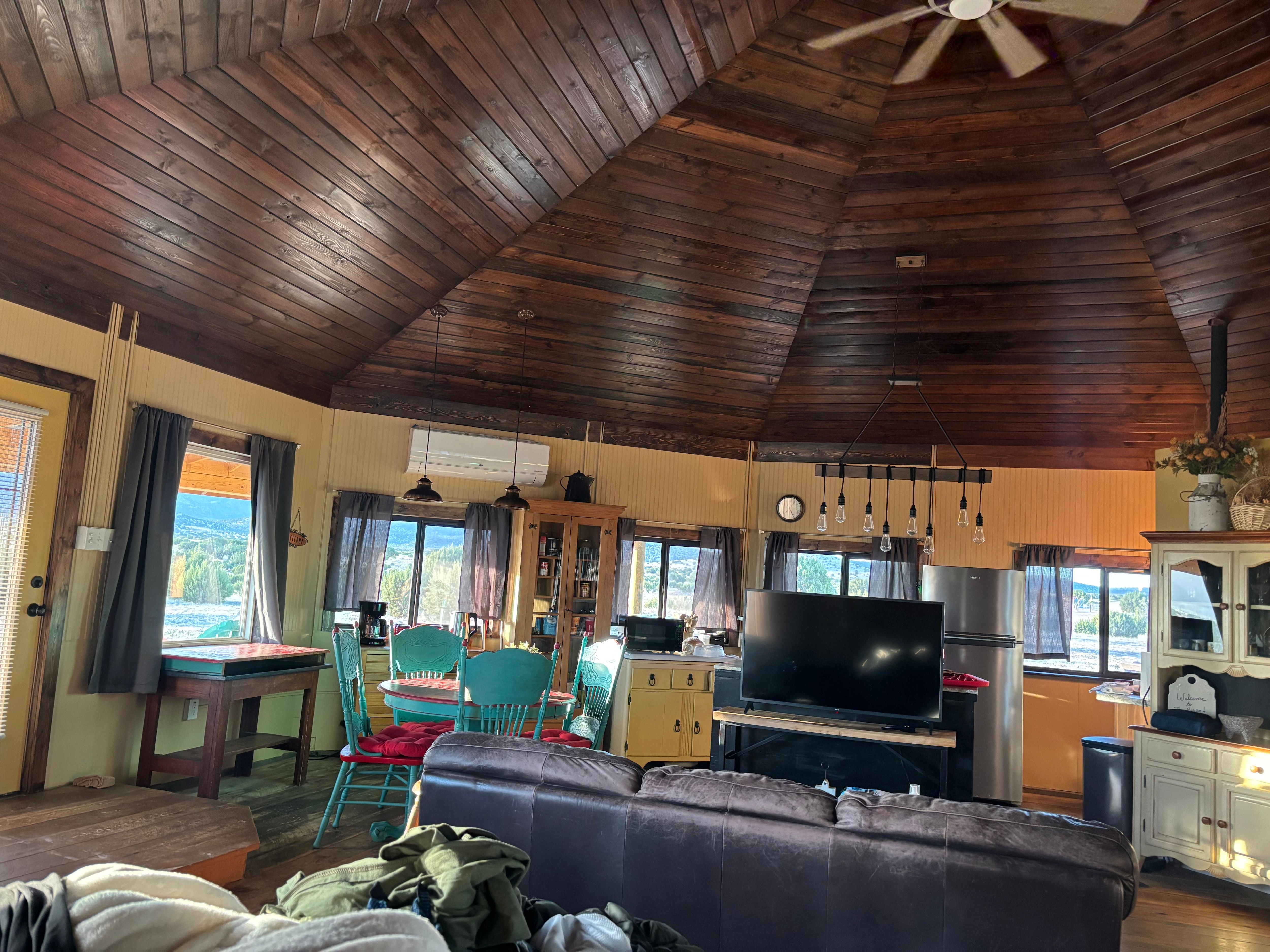 View from the king bed in hogan