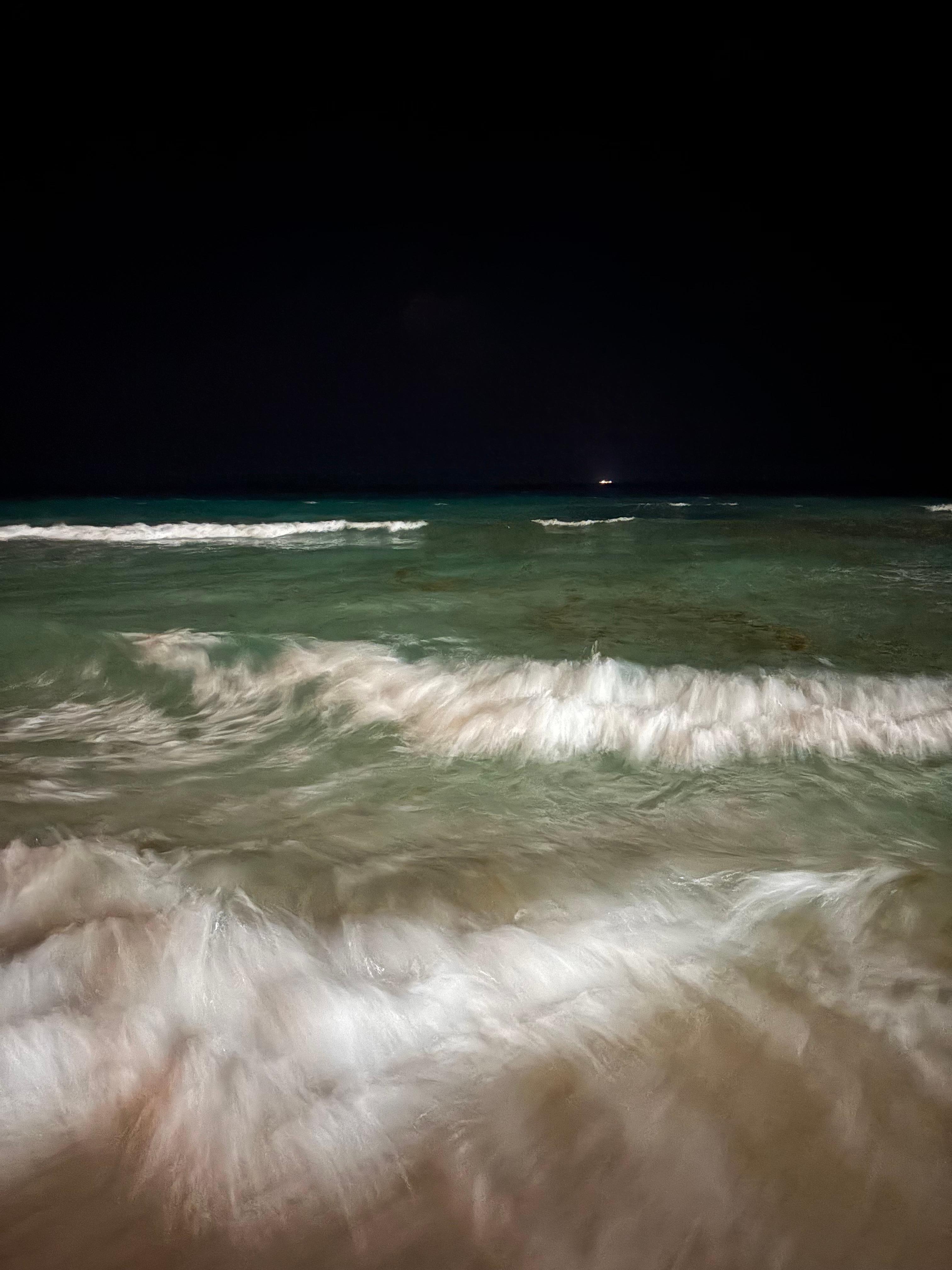 The beach at night. 