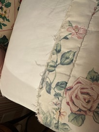 Old, frayed bedding.