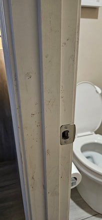 Room walls and door and floor dity