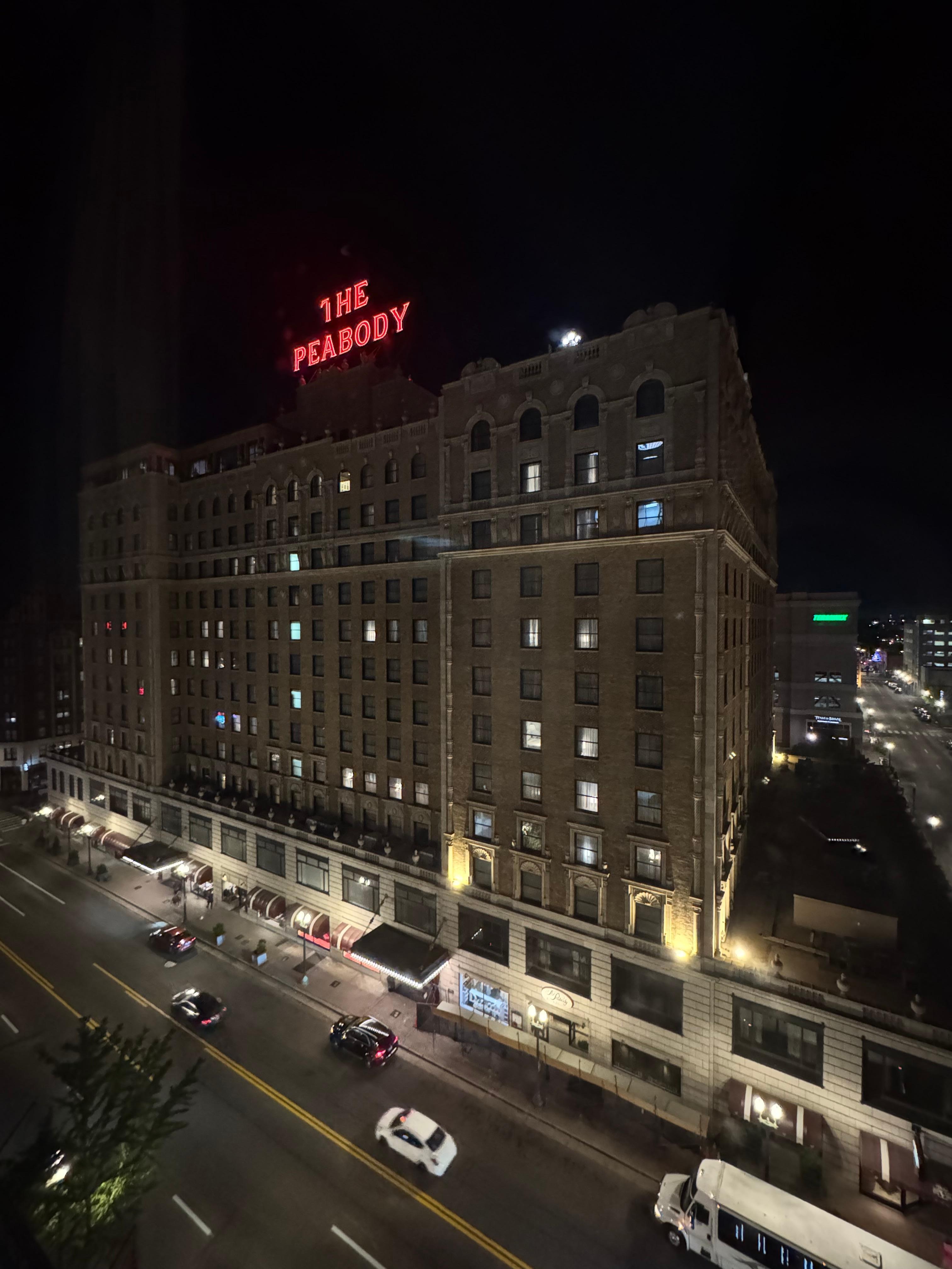 Views from the room at night. 