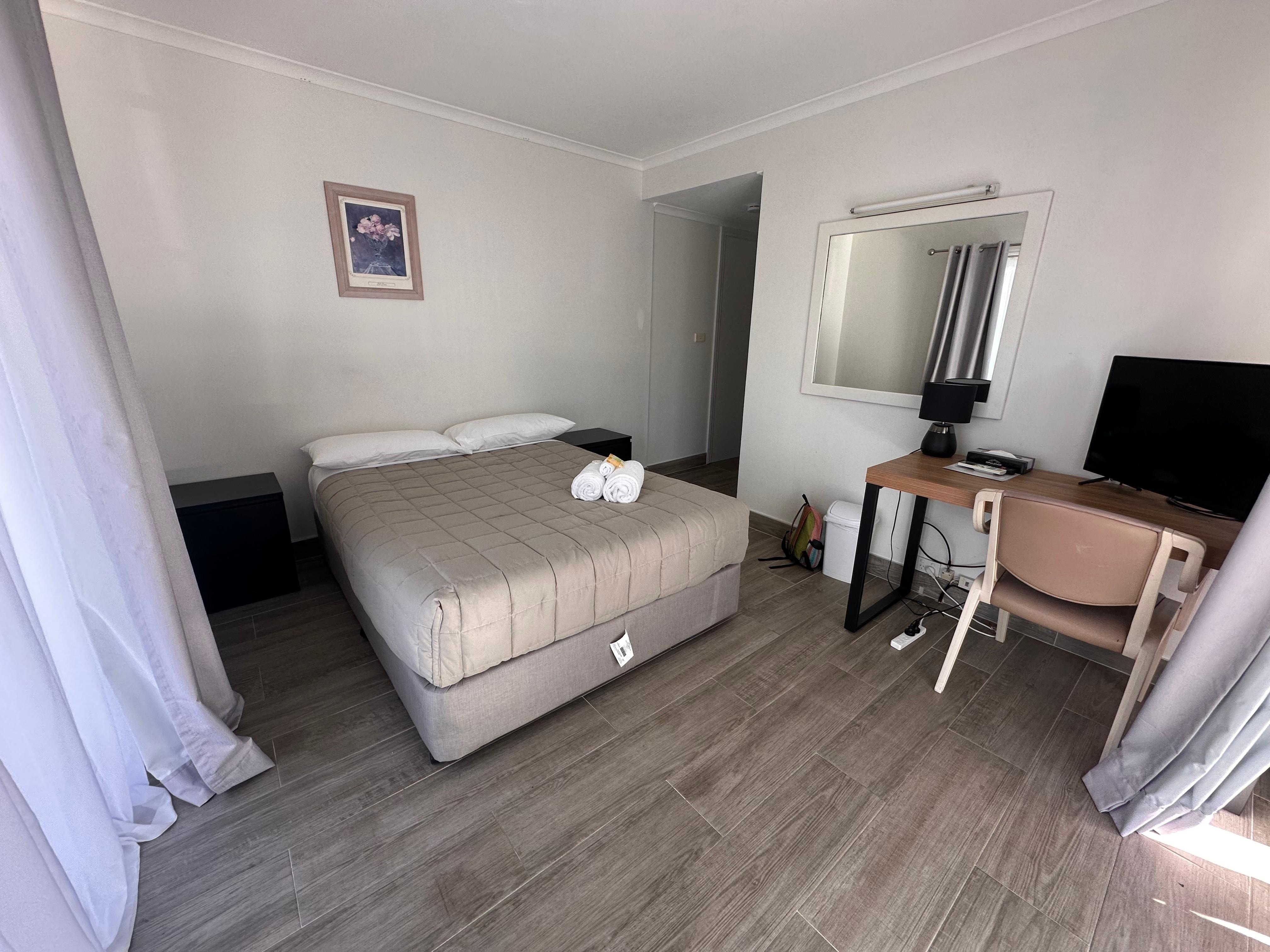 The way curtains were set up over the sliding door on the right made it difficult to get in and out the door (no access to the other sliding door on left)