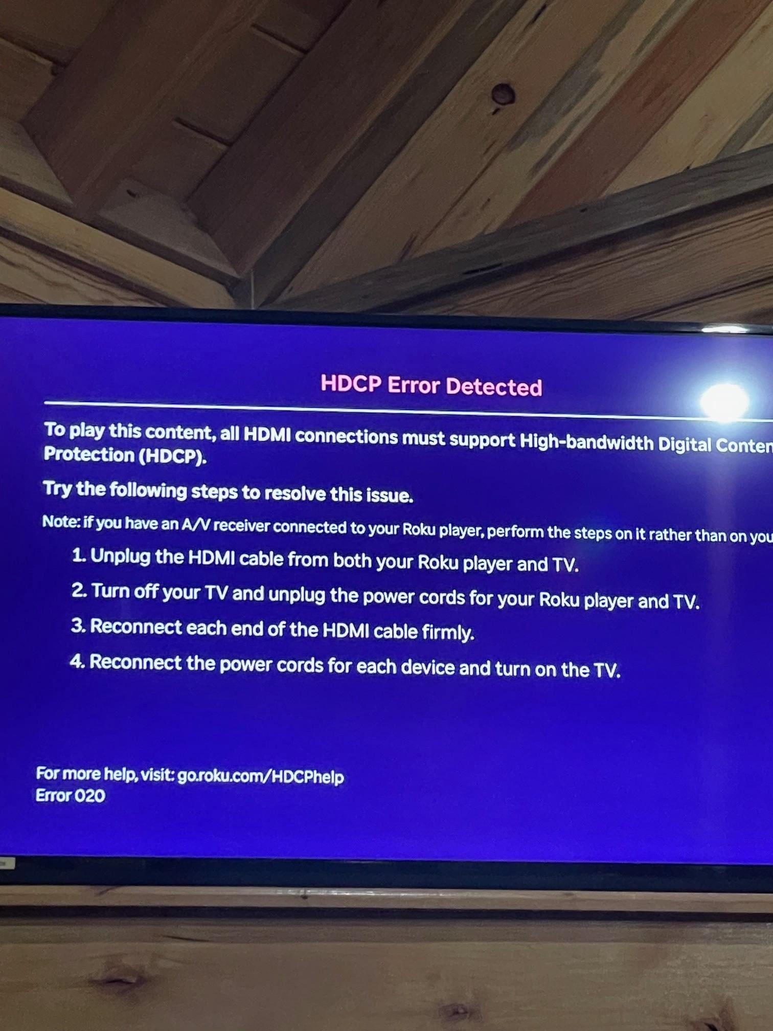 TV error with their Roku