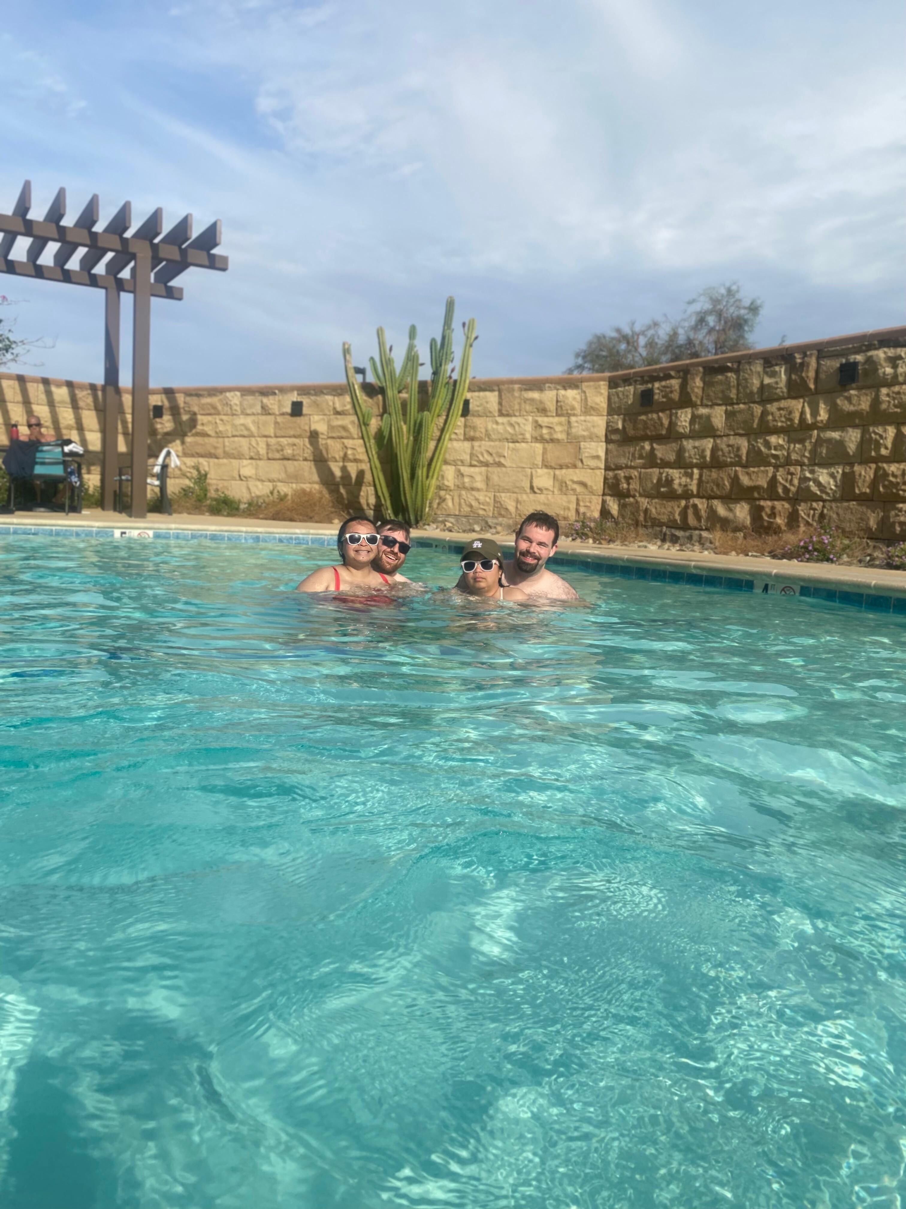 Having fun in the pool 