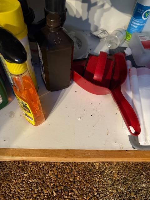 One of the kitchen cabinets. 