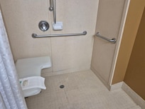 A torn and visible bath cushion ESPECIALLY A SEAT CUSHION
should be fixed ASAP