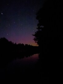 Glimpse of the northern lights from the dock